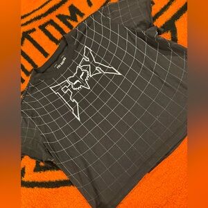 Womans cropped fox racing grid tshirt